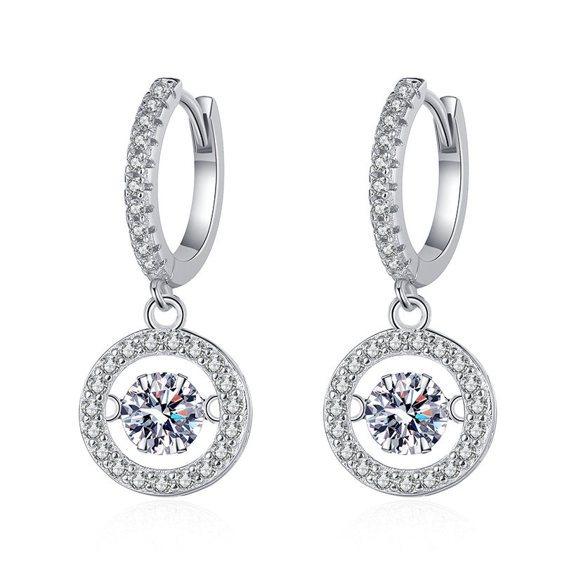 Dynamic and explosive s925 sterling silver earrings with moissanite 50 points 272