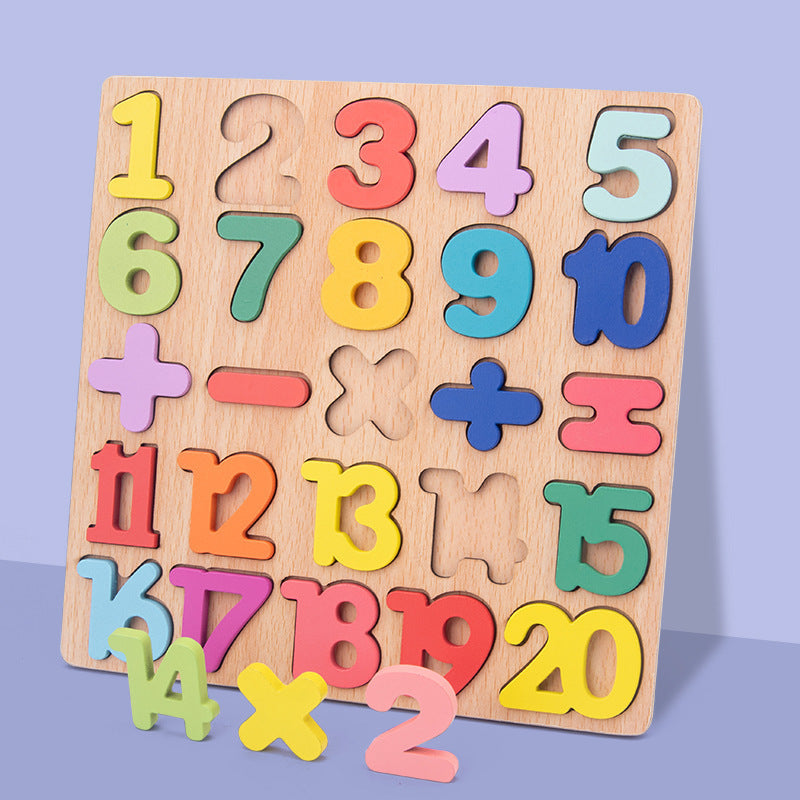 Wooden number letter cognitive children's puzzle early education enlightenment toy 229