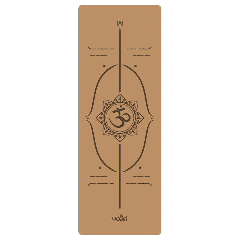 Widened and thickened natural rubber gymnastics mat with printed body position lines 016