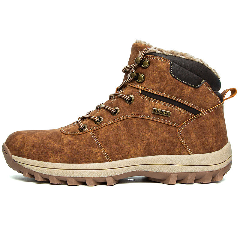 Couple outdoor hiking shoes with plush thick soled sneakers 107