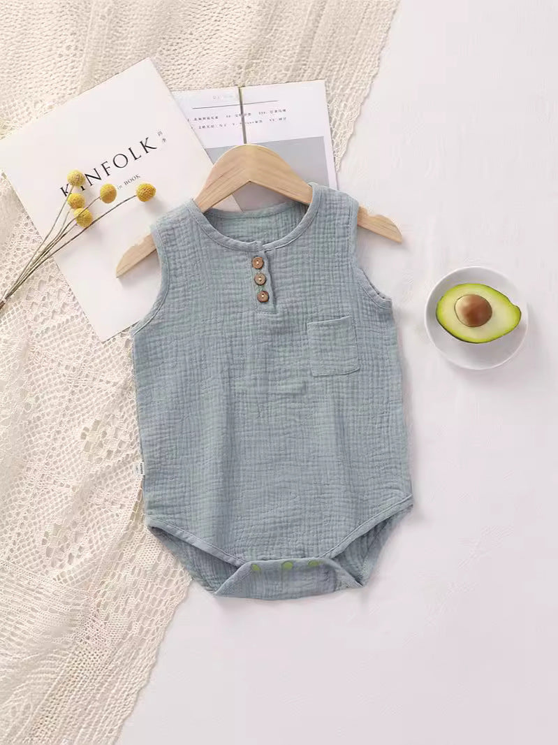 Baby jumpsuit summer thin cotton gauze for male and female babies 073