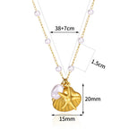 Shell necklace women's titanium steel lock chain 080