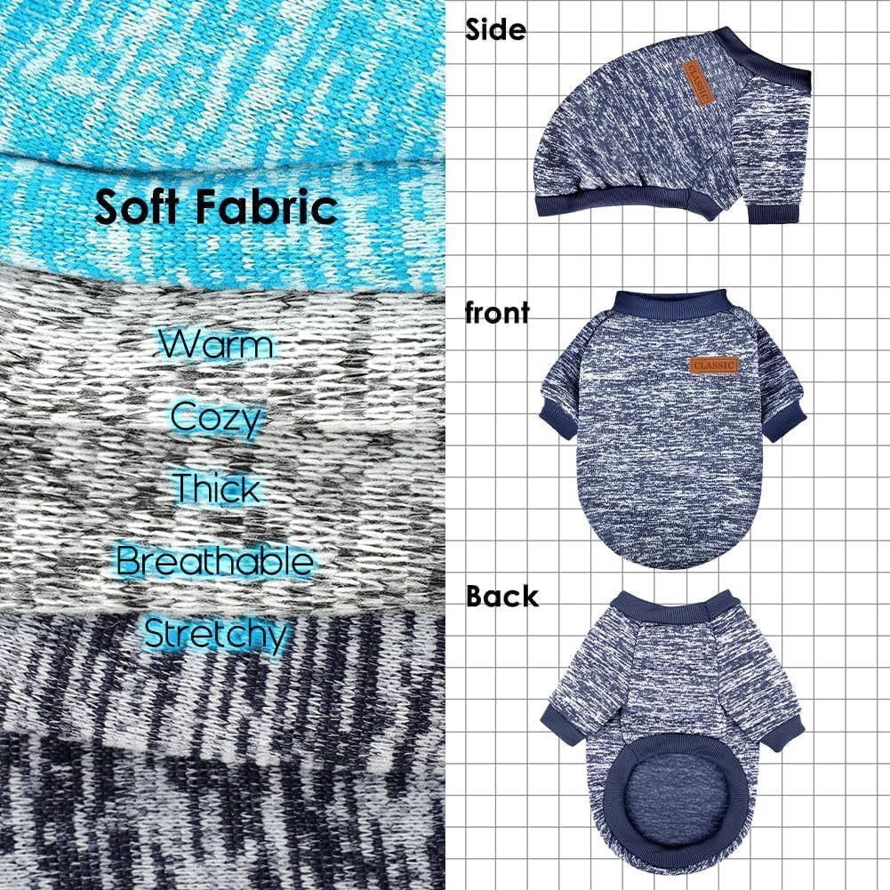 3-piece dog sweater set suitable for small dogs in winter, wool warm and soft sports sweater set 333