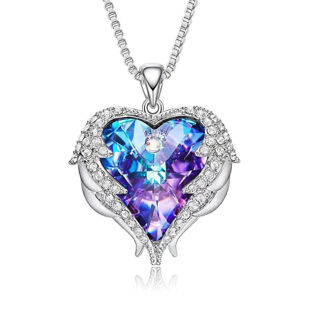 Ocean Heart Necklace Women's Love shaped Crystal Pendant 299