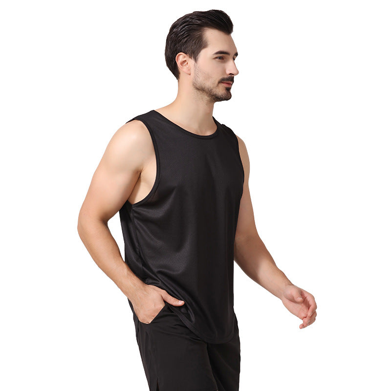 Quick drying vest men's summer plus size fitness vest running top basketball training loose sports vest 438