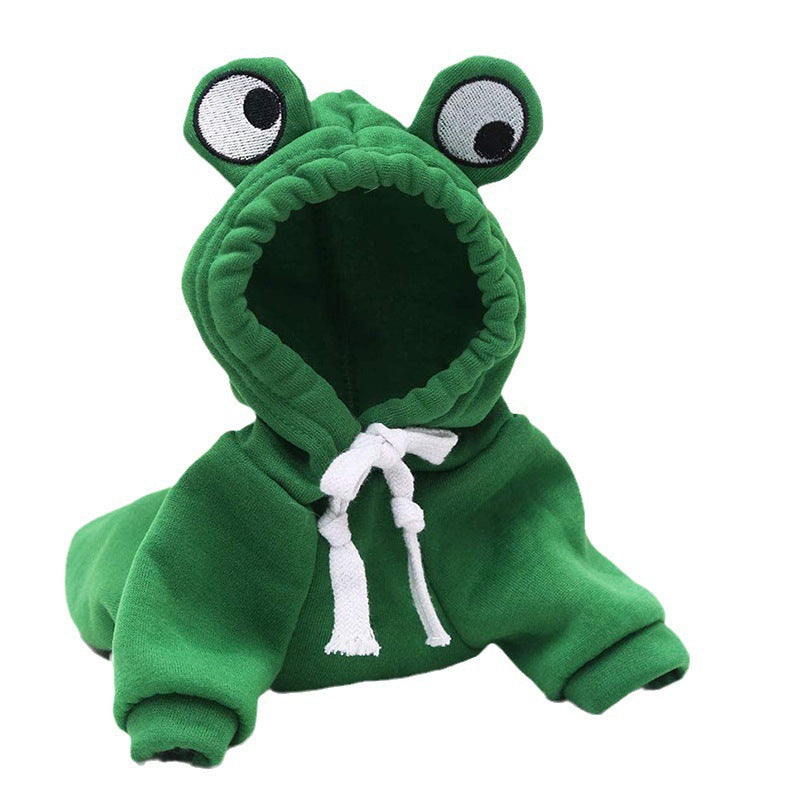 Dog, cat, pet hooded cotton jacket, autumn and winter fleece warm frog hoodie 307