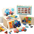 Children's Wooden Enlightenment Early Education Project Vehicle Traffic Three Dimensional Puzzle 211