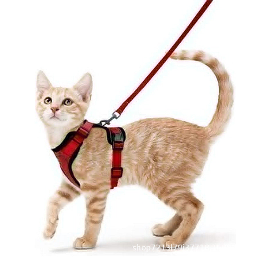 Pet supplies, breathable chest straps for cats, reflective anti slip, cat walking rope 257