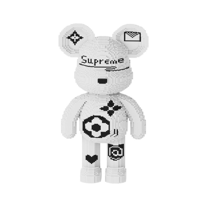 Compatible with small particle assembled toys super white violent bear building blocks 141