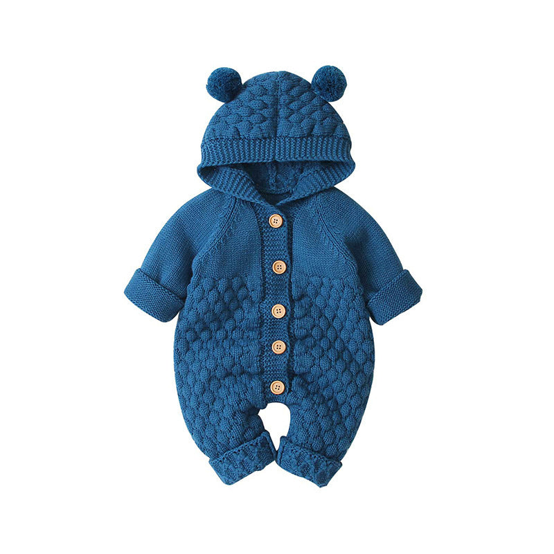 Autumn children's three-dimensional woolen ball hooded knitted jacket 078