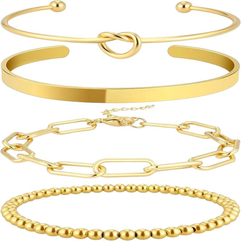 Retro American Elastic Bead Bracelet Ins Fashionable and Simple Round Bead Women's Bracelet 264