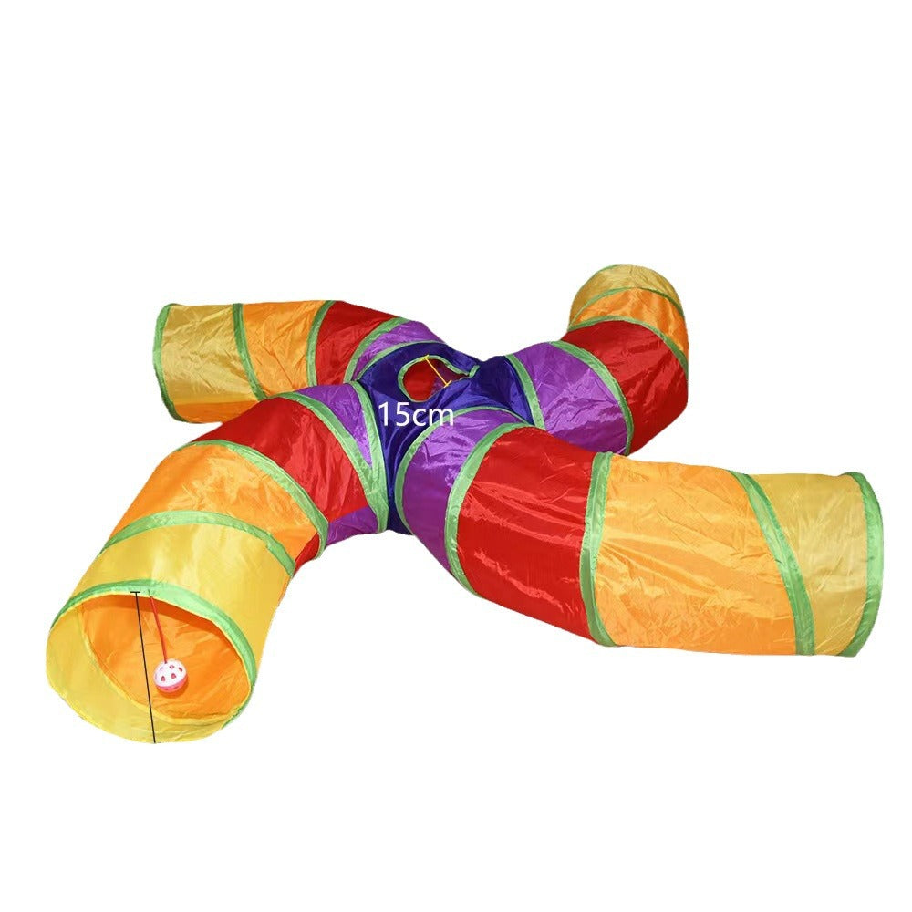 Cat Rainbow Channel Interactive Diamond Bucket Foldable Cat Toy S Spiral 336