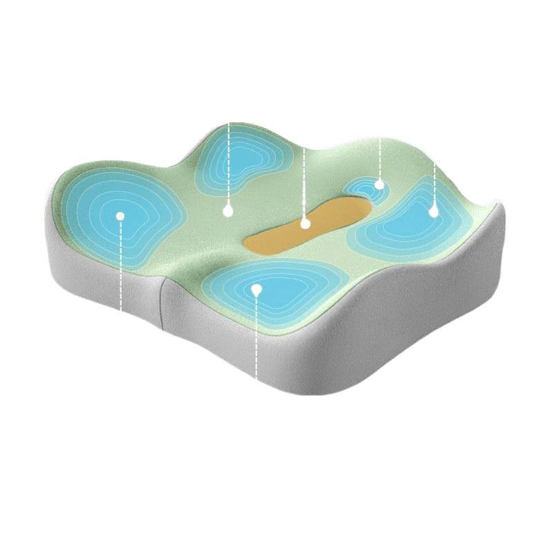 Memory foam office chair seat cushion with lumbar support, stress relief and buttock shaping pad for long-term sitting 450