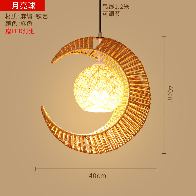 Bamboo woven lanterns and pendant lights, new Chinese style, bamboo art lights for restaurants and shops, commercial use 599