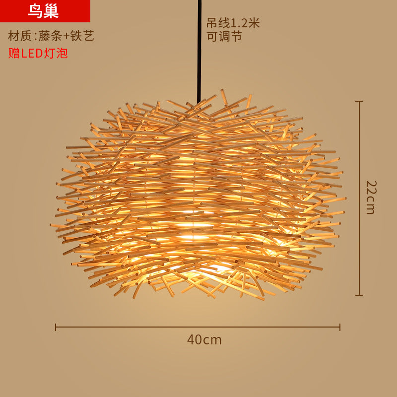 Bamboo woven lanterns and pendant lights, new Chinese style, bamboo art lights for restaurants and shops, commercial use 599