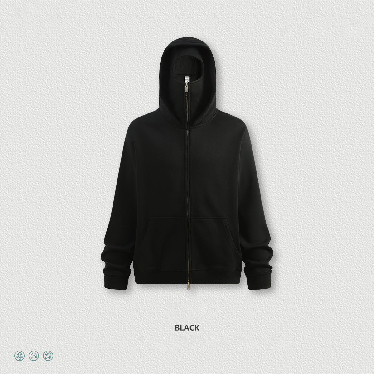 Streetwear style, trendy fleece patchwork hooded sweatshirt, windproof zip-up cardigan jacket for men W25536