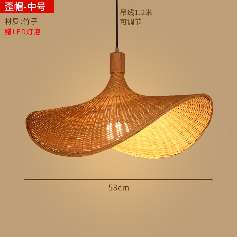 Bamboo woven lanterns and pendant lights, new Chinese style, bamboo art lights for restaurants and shops, commercial use 599