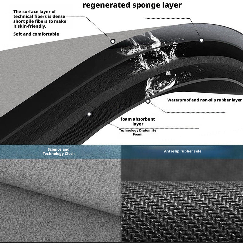 Soft diatomaceous earth absorbent mat  toilet door anti-slip quick-drying mat 018