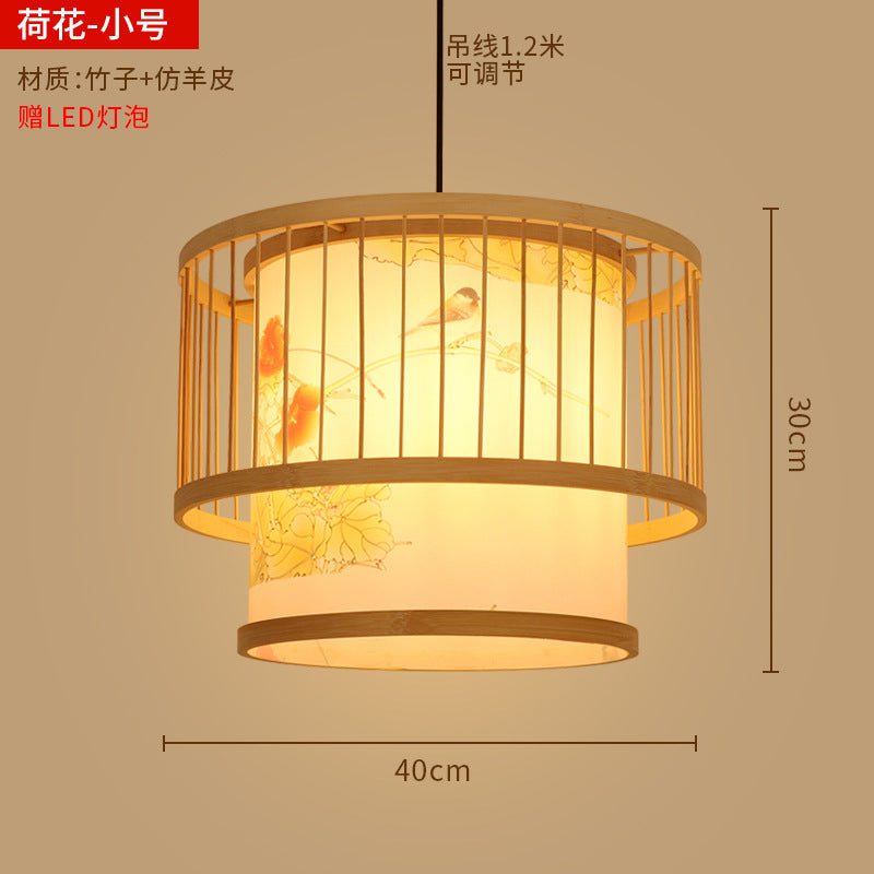 Bamboo woven lanterns and pendant lights, new Chinese style, bamboo art lights for restaurants and shops, commercial use 599