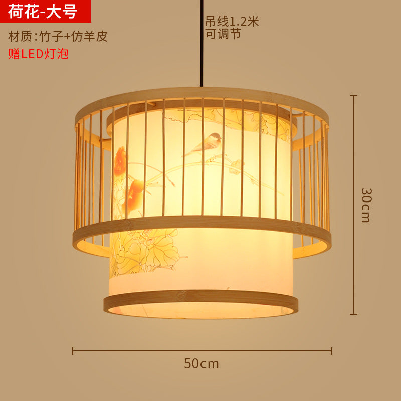 Bamboo woven lanterns and pendant lights, new Chinese style, bamboo art lights for restaurants and shops, commercial use 599