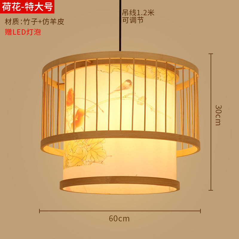 Bamboo woven lanterns and pendant lights, new Chinese style, bamboo art lights for restaurants and shops, commercial use 599