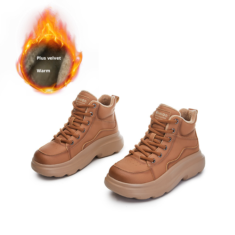 Foam bottom genuine leather snow boots for women 048