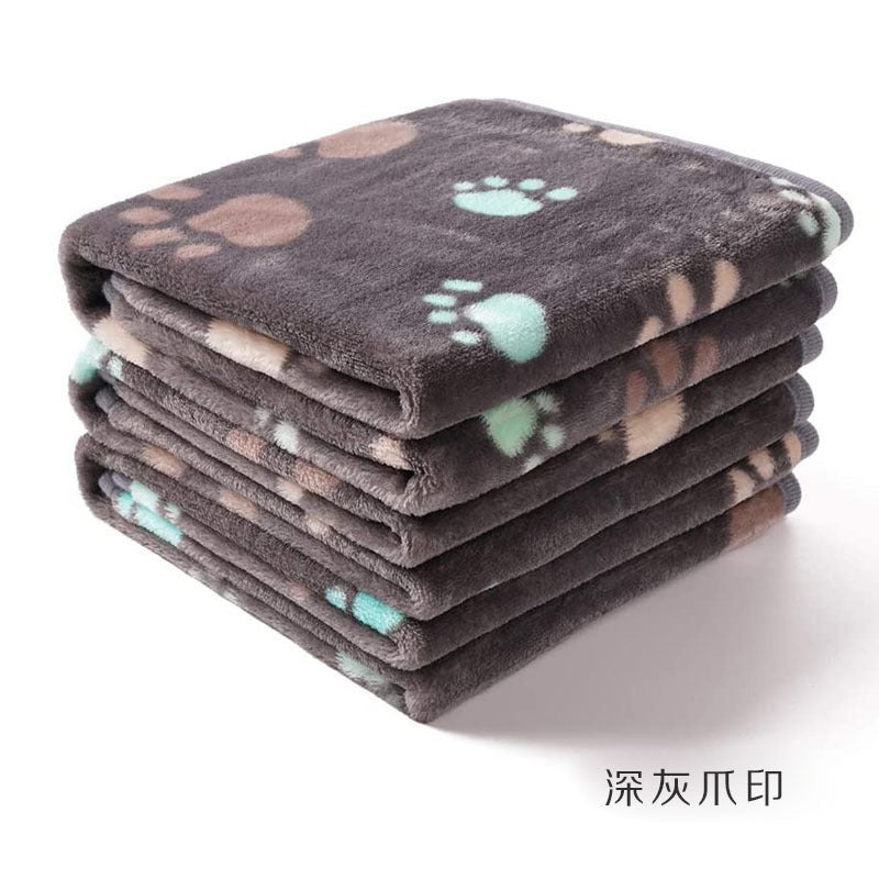 Pet blanket flannel coral fleece dog cat paw pad 308