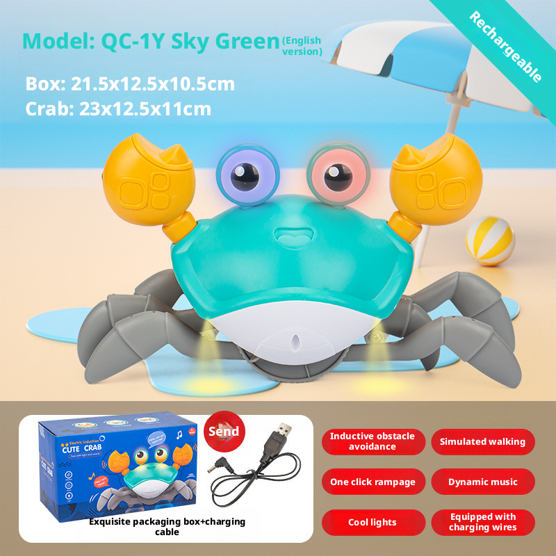 Children's electric sensing crab toy, babies can crawl and walk 189
