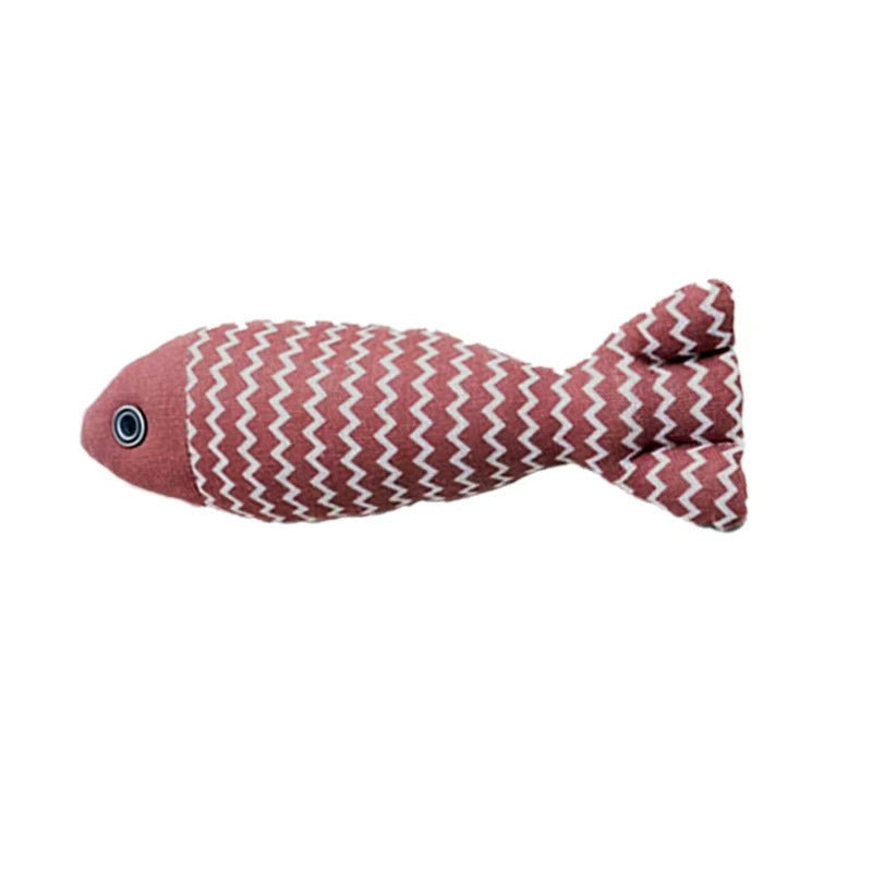 Simulated mint fish cat toy, self fun, scratch resistant, bite resistant, linen fish 334