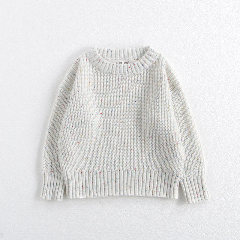Cotton baby sweater round neck pullover autumn and winter loose knit jacket 210