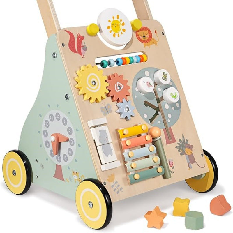 Learn walking toys with wheels and wooden baby strollers 6-12 months old 205