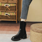 Thick heeled short boots for women in spring and autumn brown thick soled Martin boots 119