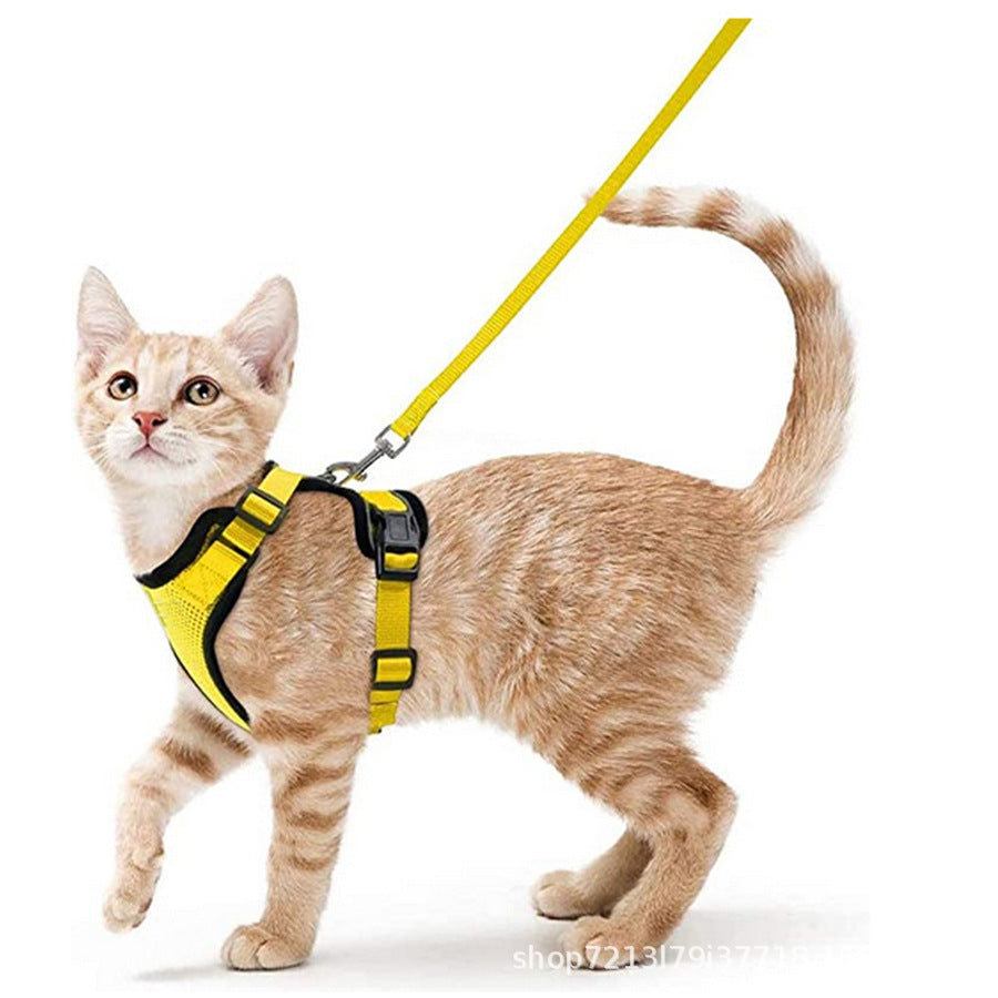 Pet supplies, breathable chest straps for cats, reflective anti slip, cat walking rope 257