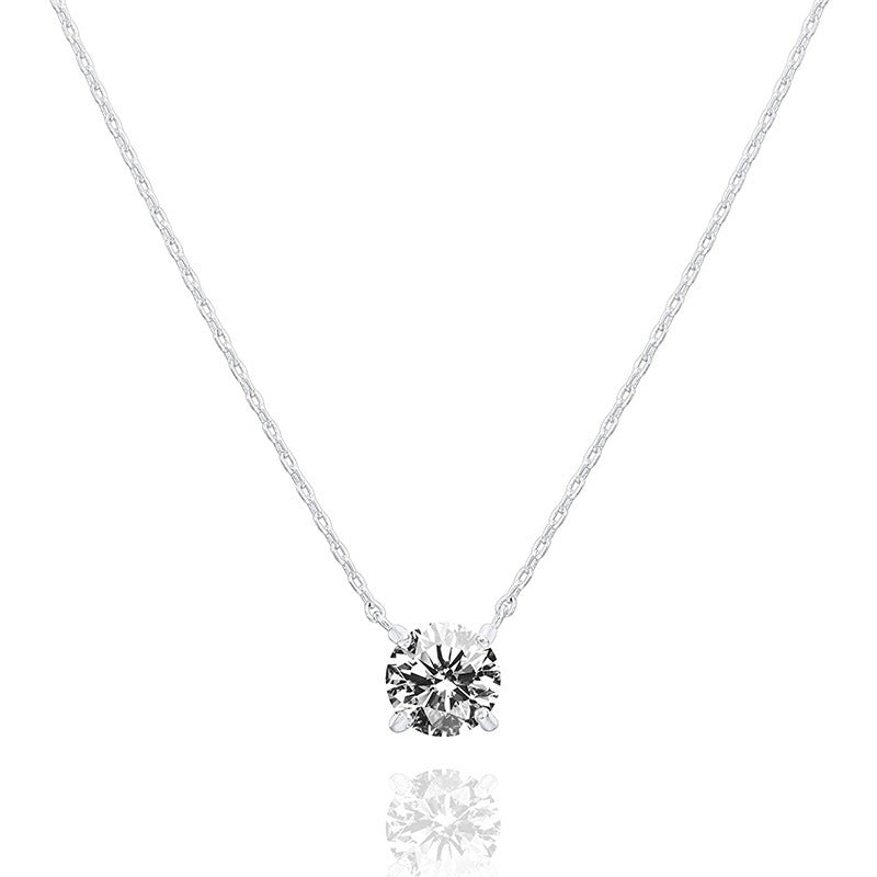 18k gold white high carbon diamond 2-carat simulated diamond pendant necklace 286
