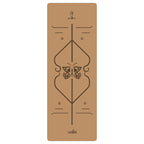 Widened and thickened natural rubber gymnastics mat with printed body position lines 016