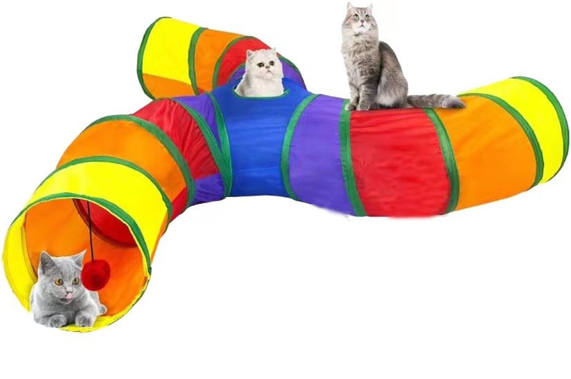 Cat Rainbow Channel Interactive Diamond Bucket Foldable Cat Toy S Spiral 336