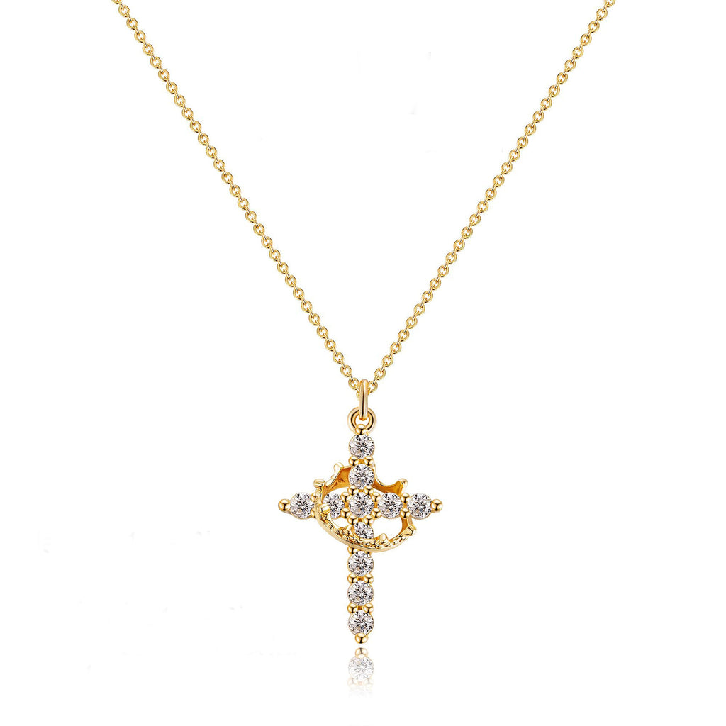 S925 sterling silver full diamond cross necklace neckchain, American hip-hop 279