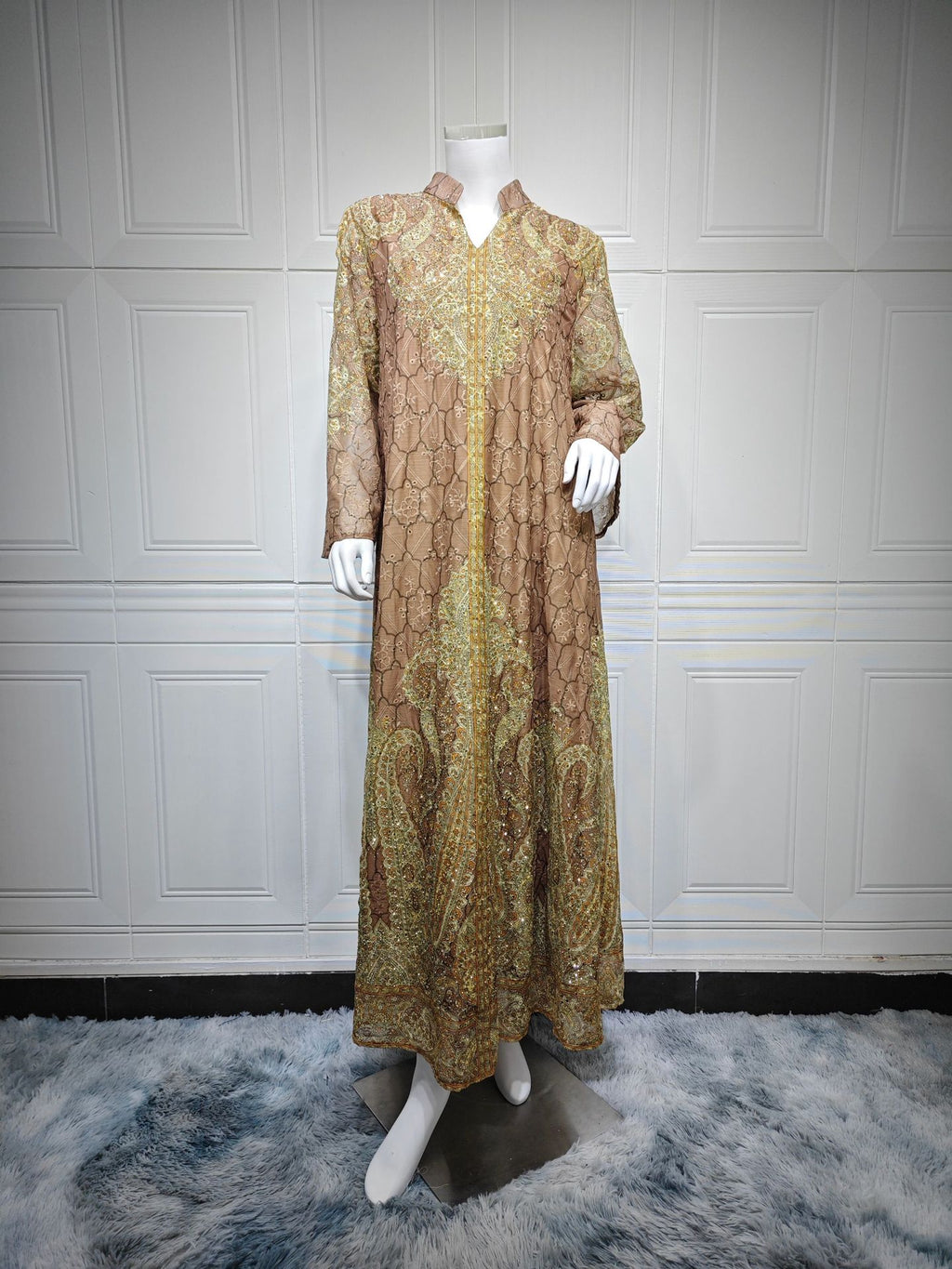 Muslim women's Abaya robe embroidered dress 088