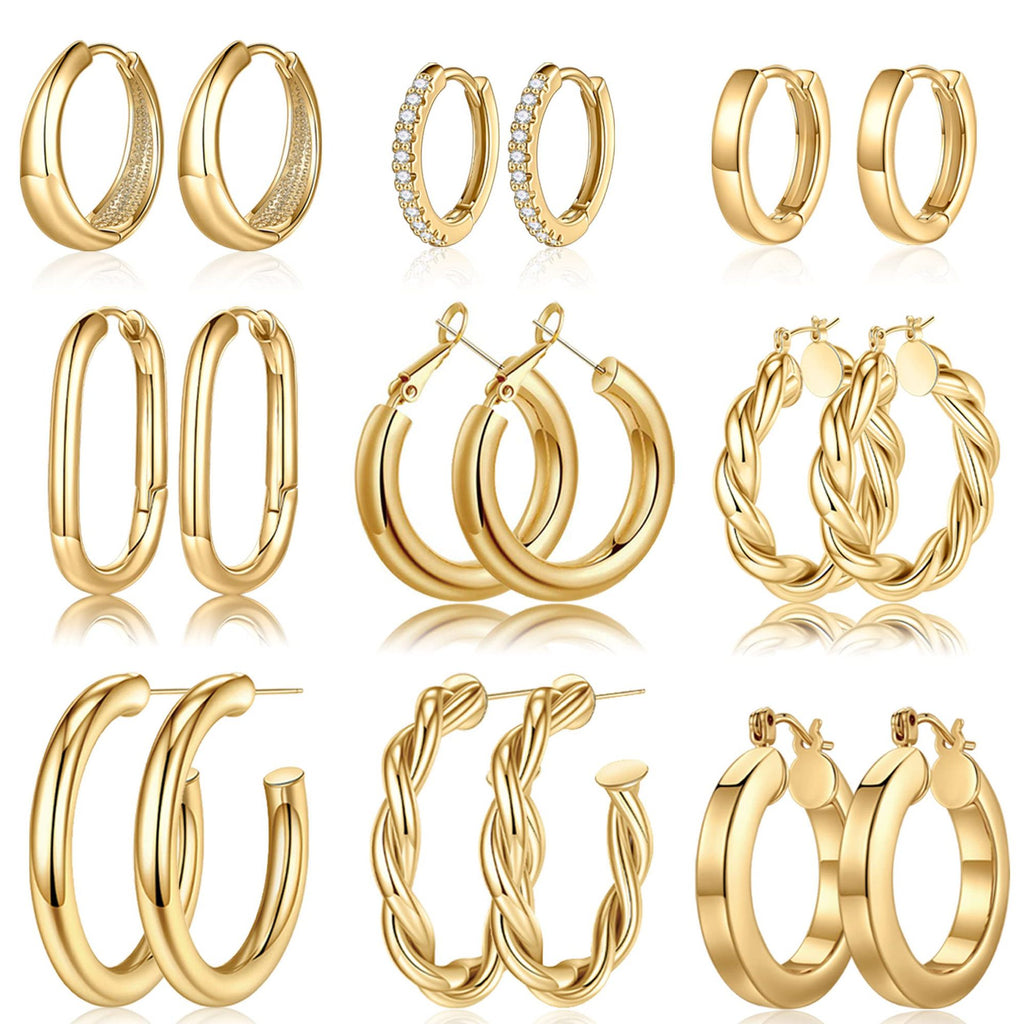 Copper round tube plated with 18K gold, circle earrings thickened 267