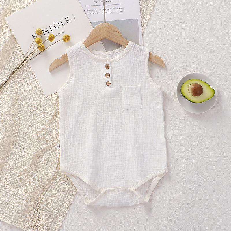 Baby jumpsuit summer thin cotton gauze for male and female babies 073