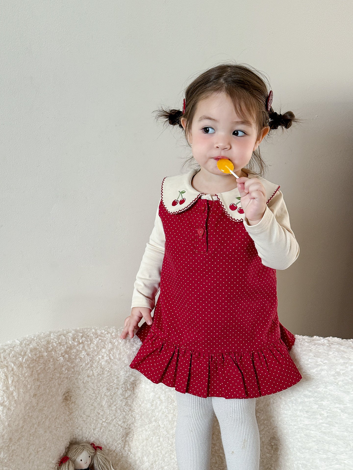 Girls' autumn outfit stylish children's clothing vest skirt 093