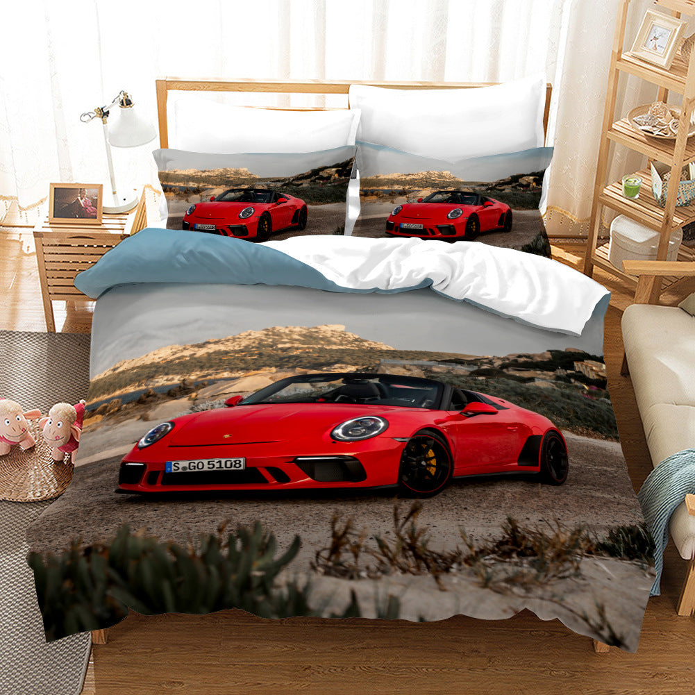 3D Sports Car Cross-Border Home Textiles Three-Piece Bedding Set Four-Piece Bedding Set 242