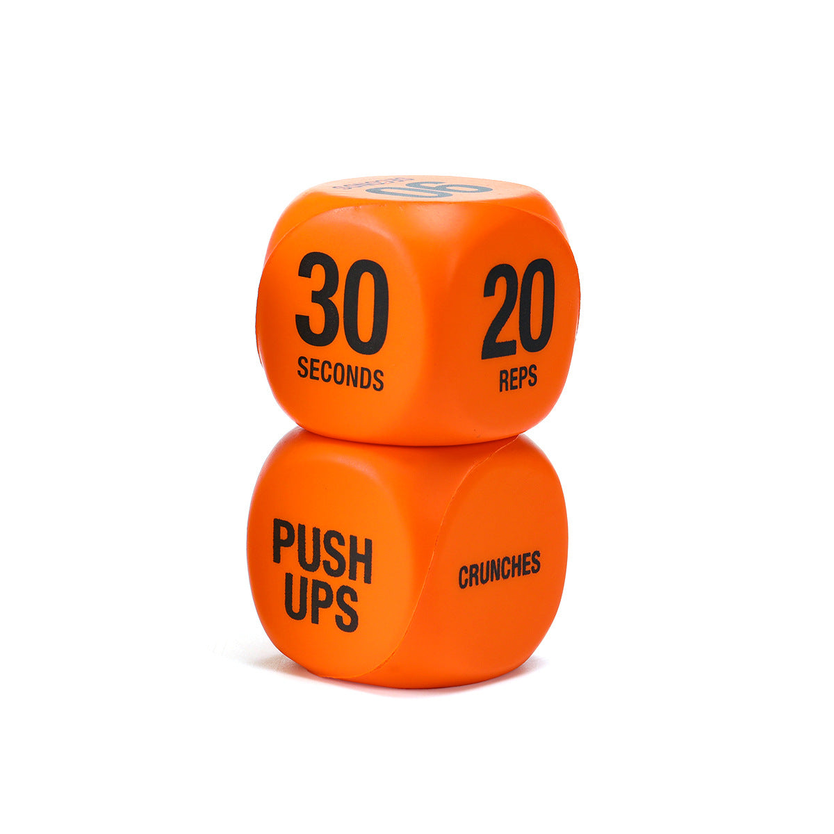 2 packs of fitness exercise dice with 6 sides design, including 10 repetitions and 30 seconds of stilt jumping and push ups 426