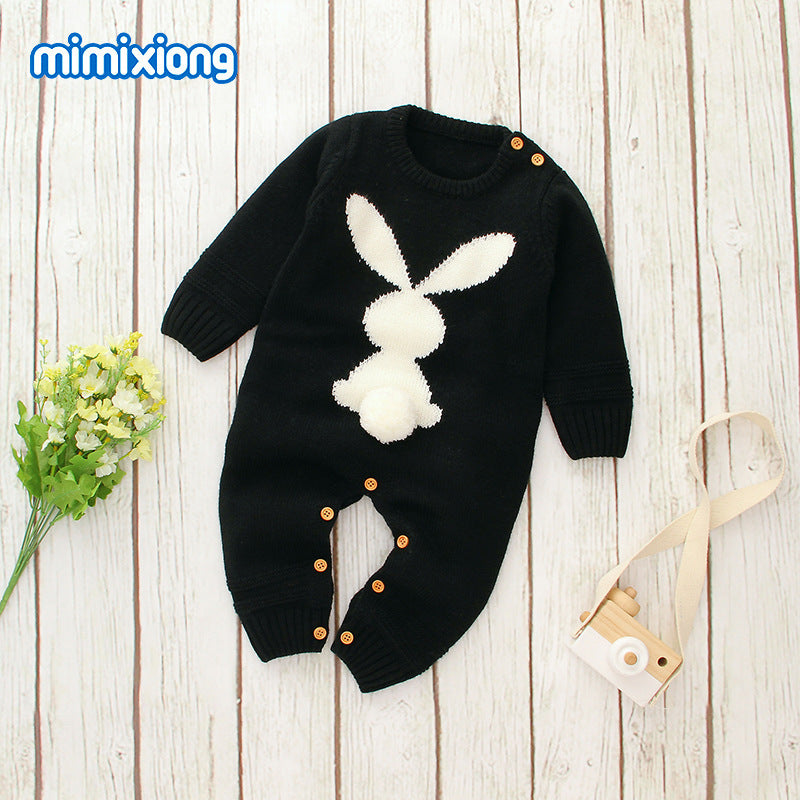 Knitted bunny rompers for boys and girls 072