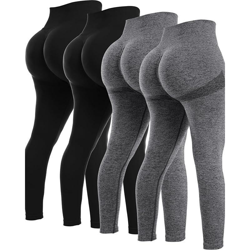 4 Piece Butt Lifting Workout Leggings for Women Seams Gym 430