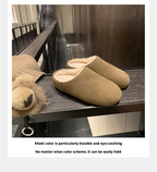 Leather sole thick base lambskin fur 3.5cm height warming fluffy slipper 120