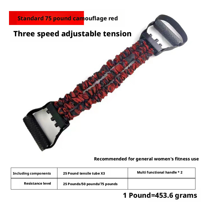 Triple-hole Pull-up Band for Chest Expansion, Arm Strength Training, Latex Fabric Sleeve, Foot Pedal, Resistance Rope 435