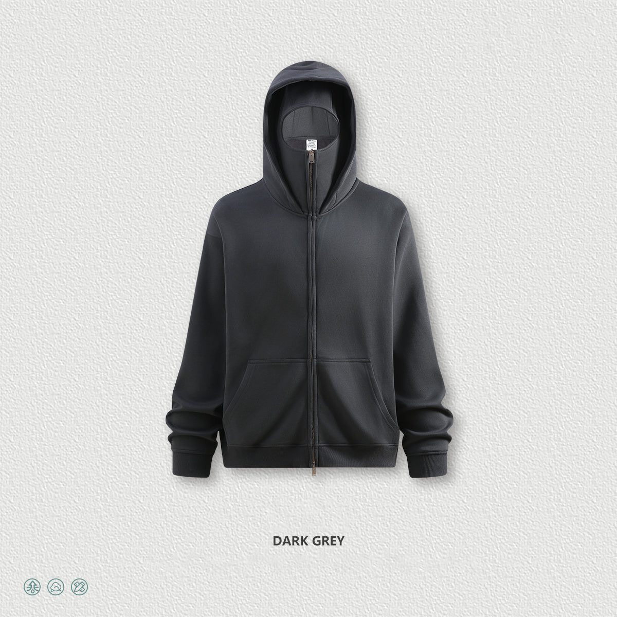 Streetwear style, trendy fleece patchwork hooded sweatshirt, windproof zip-up cardigan jacket for men W25536