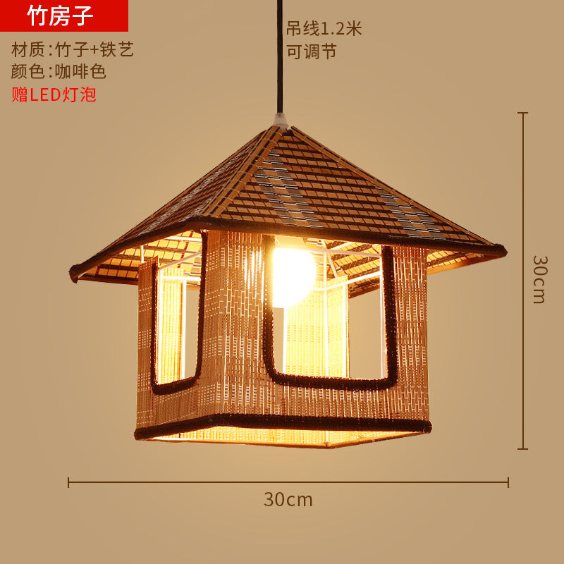 Bamboo woven lanterns and pendant lights, new Chinese style, bamboo art lights for restaurants and shops, commercial use 599