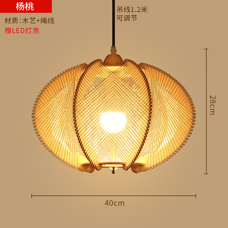 Bamboo woven lanterns and pendant lights, new Chinese style, bamboo art lights for restaurants and shops, commercial use 599